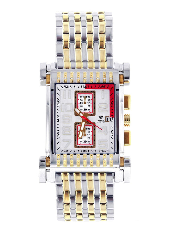 Mens Yellow Gold  Tone Diamond Watch | Appx. 0.195 Carats