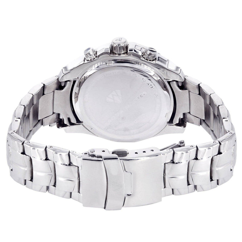 Mens White Gold Tone Diamond Watch | Appx. 1.53 Carats