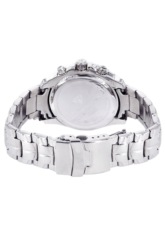 Mens White Gold Tone Diamond Watch | Appx. 1.53 Carats