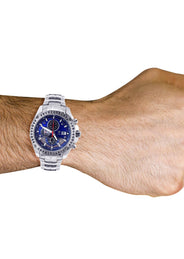 Mens White Gold Tone Diamond Watch | Appx. 1.53 Carats