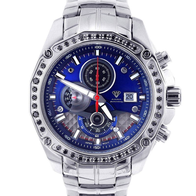 Mens White Gold Tone Diamond Watch | Appx. 1.53 Carats