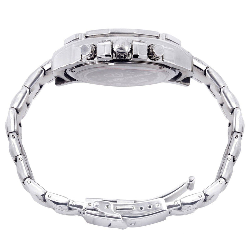 Mens White Gold Tone Diamond Watch | Appx. 1.53 Carats