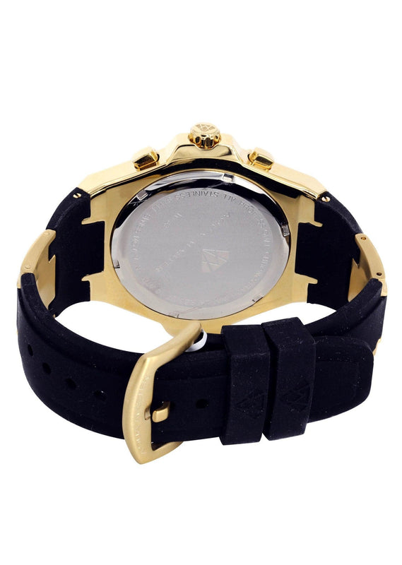 Mens Yellow Gold Tone Diamond Watch | Appx. 0.26 Carats