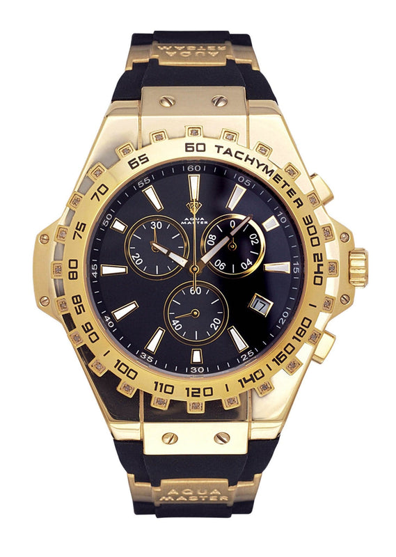 Mens Yellow Gold Tone Diamond Watch | Appx. 0.26 Carats