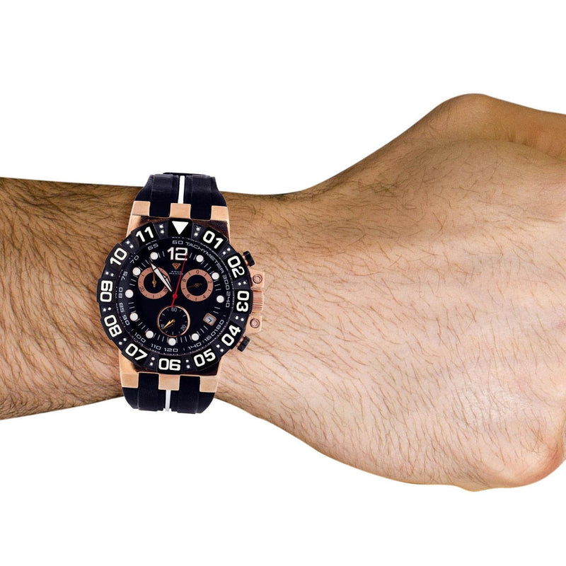 Mens Rose Gold Tone Diamond Watch | Appx. 0.275 Carats
