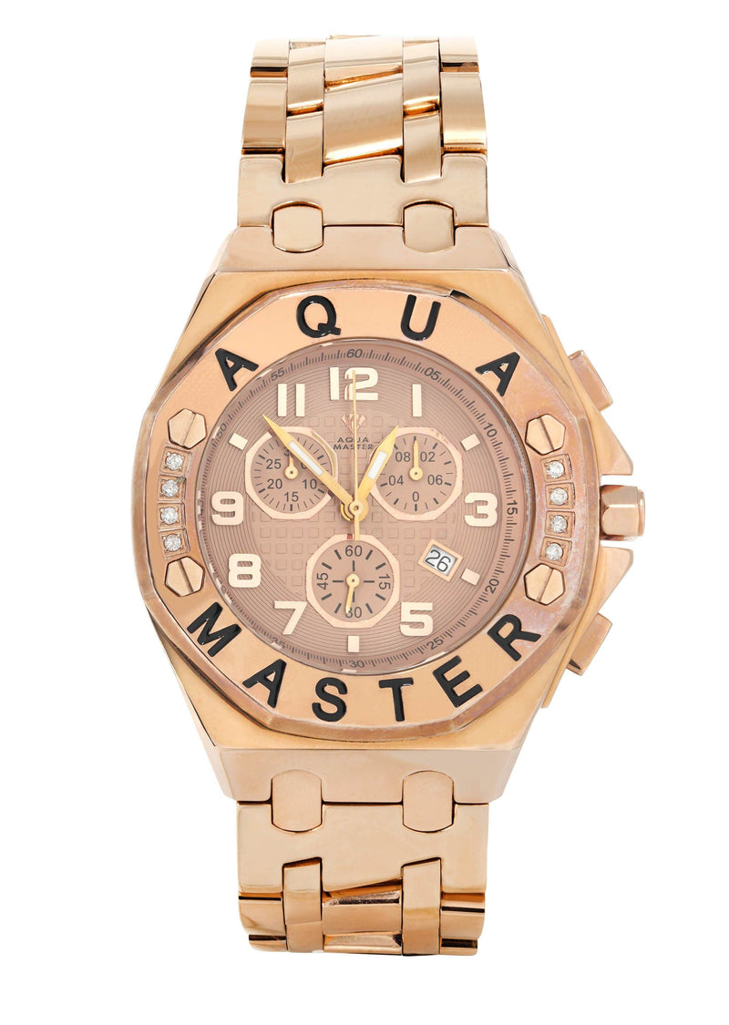Mens Rose Gold Tone Diamond Watch | Appx. 0.8 Carats