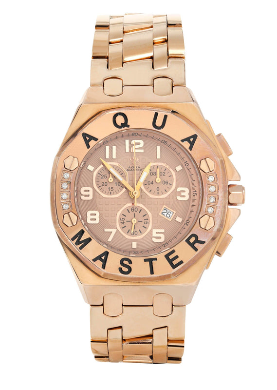 Mens Rose Gold Tone Diamond Watch | Appx. 0.8 Carats