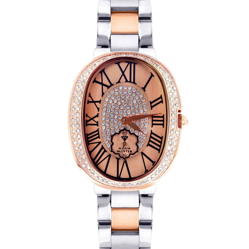 Womens Rose Gold Tone Diamond Watch | Appx 0.87 Carats
