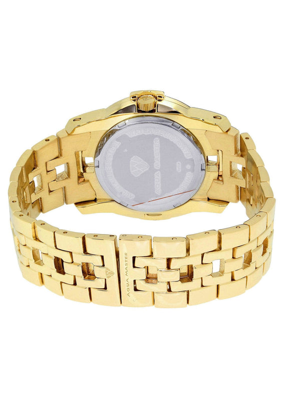 Mens Yellow Gold Tone Diamond Watch | Appx. 1.76 Carats