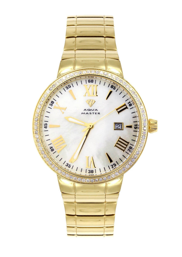 Mens Yellow Gold Tone Diamond Watch | Appx. 1.27 Carats