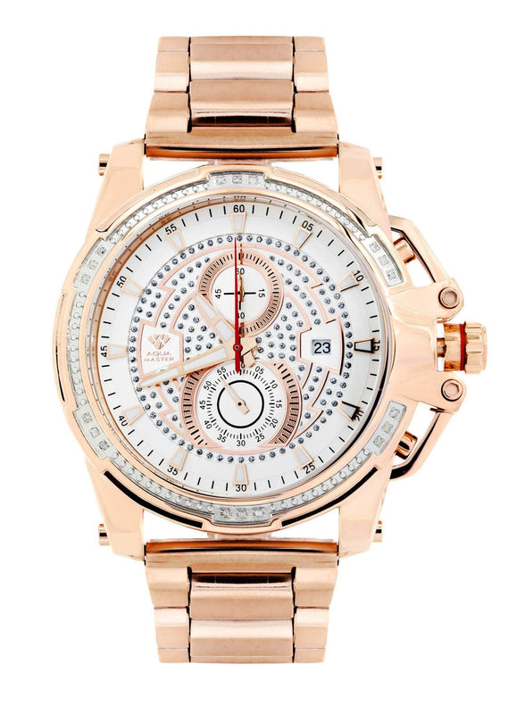 Mens Rose Gold Tone Diamond Watch | Appx. 0.24 Carats
