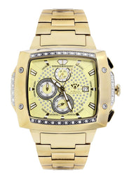 Mens Yellow Gold Tone Diamond Watch | Appx. 0.28 Carats
