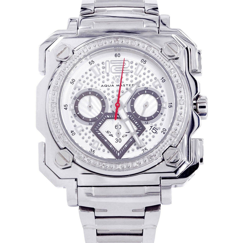 Mens White Gold Tone Diamond Watch | Appx. 0.25 Carats