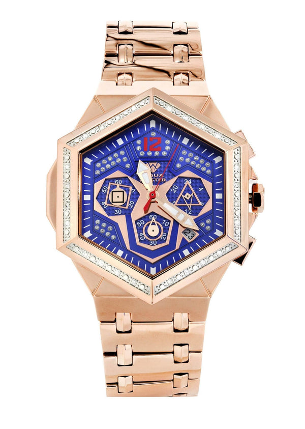 Mens Rose Gold Tone Diamond Watch | Appx. 0.245 Carats