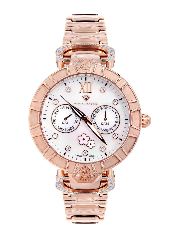 Womens Rose Gold Tone Diamond Watch | Appx 0.15 Carats