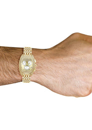 Mens Yellow Gold Tone Diamond Watch | Appx. 3.5 Carats