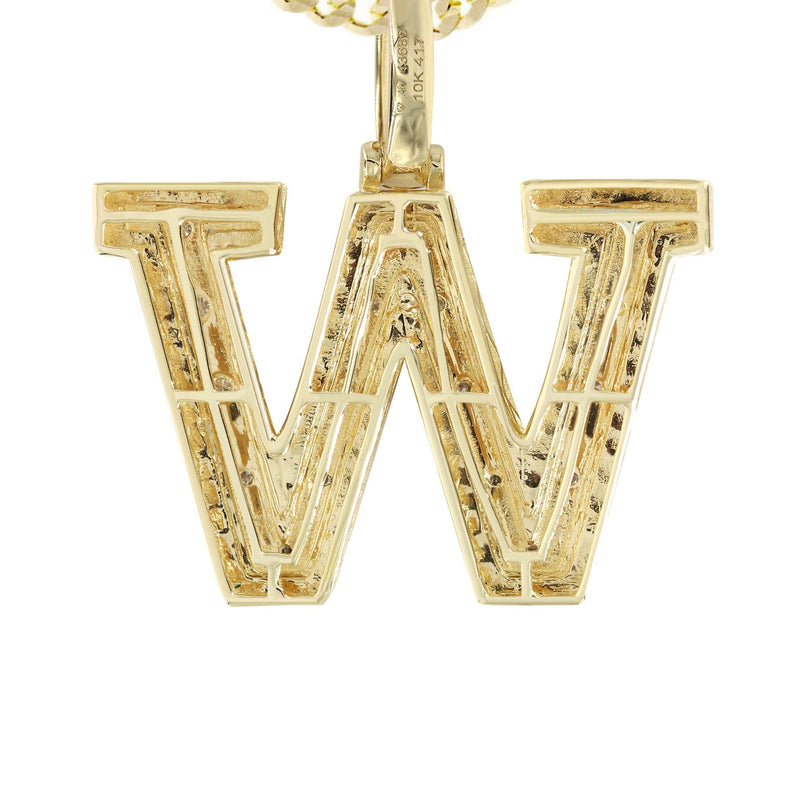 Diamond 10K Yellow Gold Letter "W" Necklace | Appx. 16 Grams