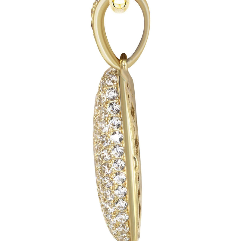10K Yellow Gold Bubble Letter "W" CZ Necklace | Appx. 15.2 Grams