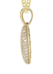 10K Yellow Gold Bubble Letter "W" CZ Necklace | Appx. 15.2 Grams
