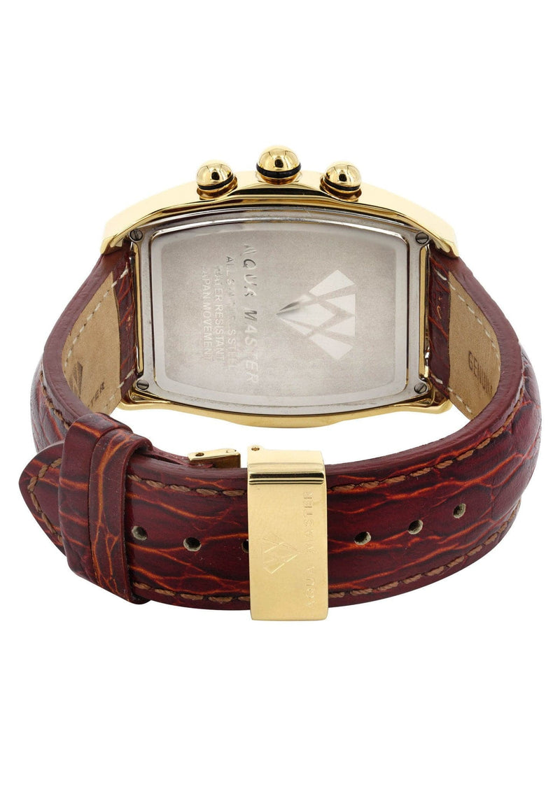 Mens Yellow Gold Tone Diamond Watch | Appx. 2.5 Carats