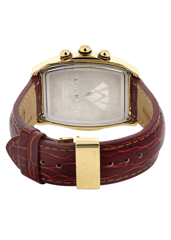 Mens Yellow Gold Tone Diamond Watch | Appx. 2.5 Carats