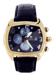 Mens Yellow Gold Tone Diamond Watch | Appx. 1.01 Carats