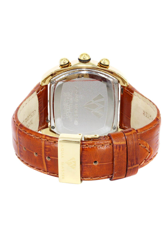 Mens Yellow Gold Tone Diamond Watch | Appx. 1 Carats