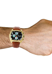 Mens Yellow Gold Tone Diamond Watch | Appx. 1 Carats