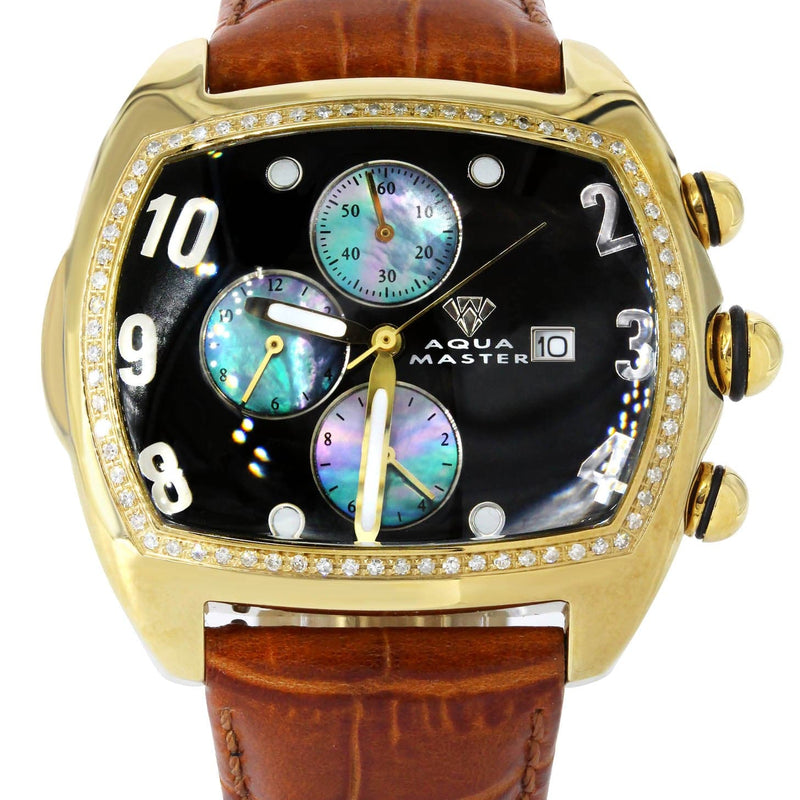 Mens Yellow Gold Tone Diamond Watch | Appx. 1 Carats