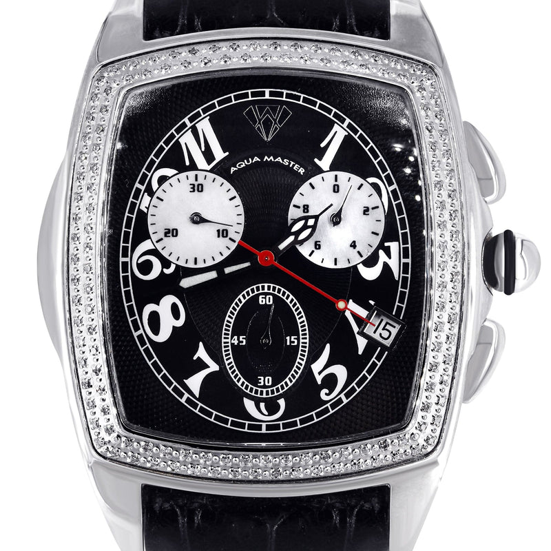 Mens White Gold Tone Diamond Watch | Appx. 1.5 Carats