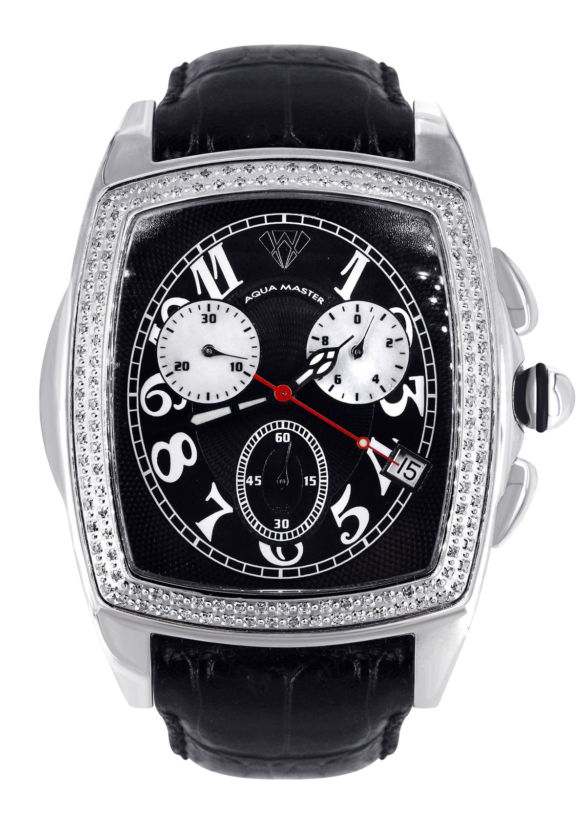 Mens White Gold Tone Diamond Watch | Appx. 1.5 Carats
