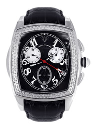 Mens White Gold Tone Diamond Watch | Appx. 1.5 Carats