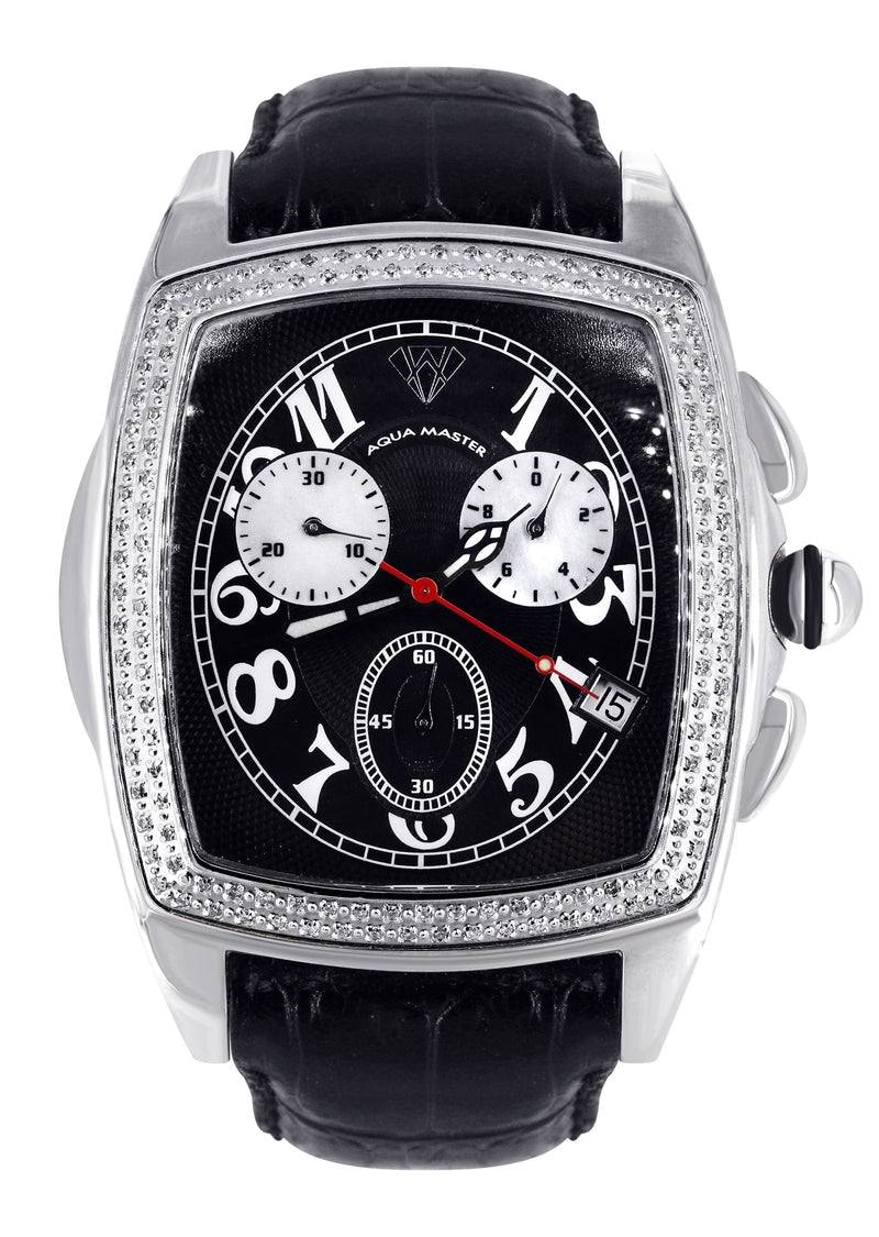 Mens White Gold Tone Diamond Watch | Appx. 1.5 Carats