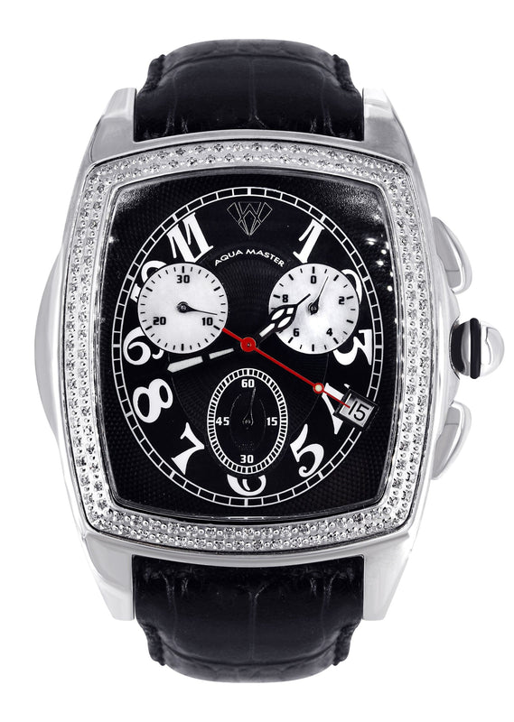 Mens White Gold Tone Diamond Watch | Appx. 1.5 Carats
