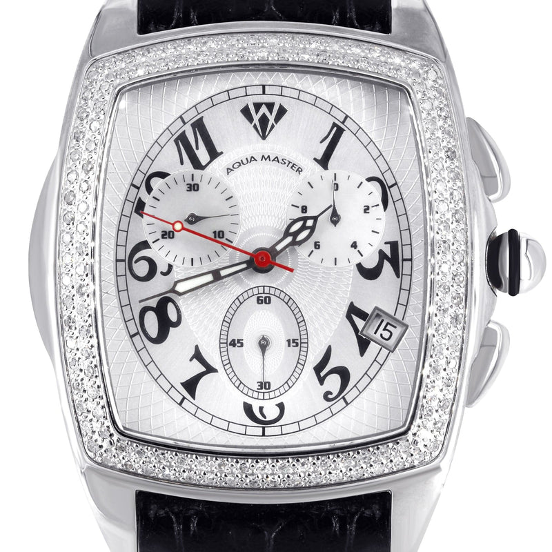 Mens White Gold Tone Diamond Watch | Appx. 1.5 Carats