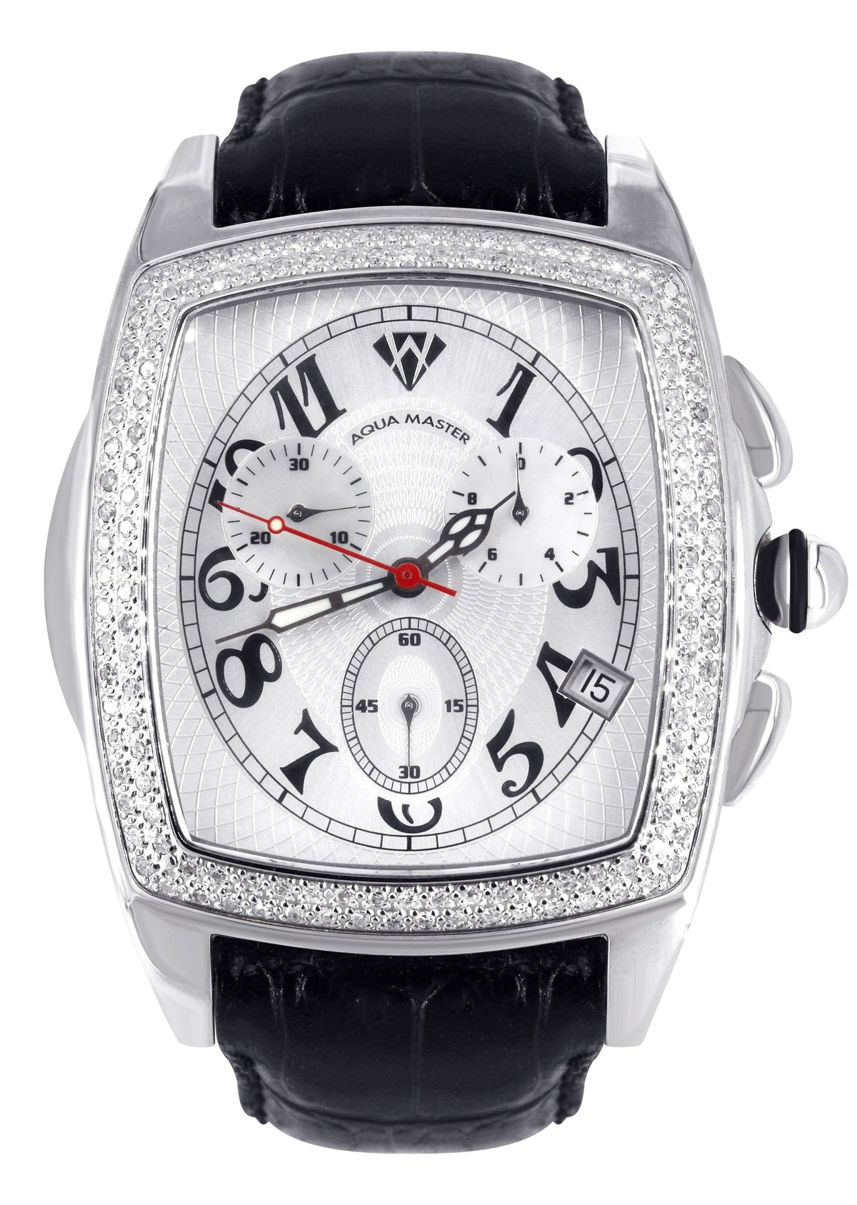 Mens White Gold Tone Diamond Watch | Appx. 1.5 Carats