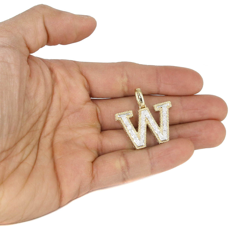 Diamond 10K Yellow Gold Letter "W" Necklace | Appx. 16 Grams