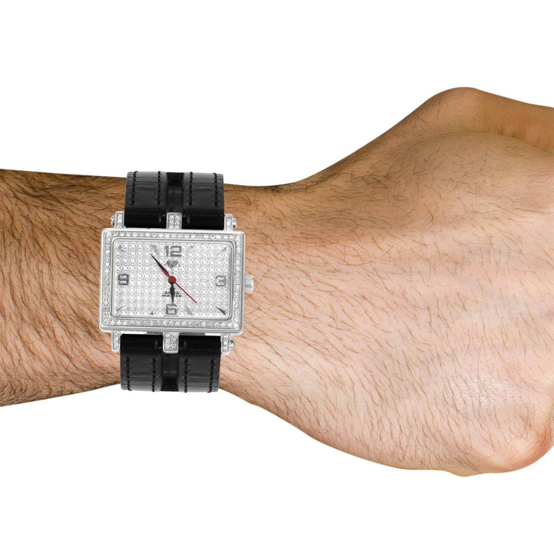 Mens White Gold Tone Diamond Watch | Appx. 1 Carats