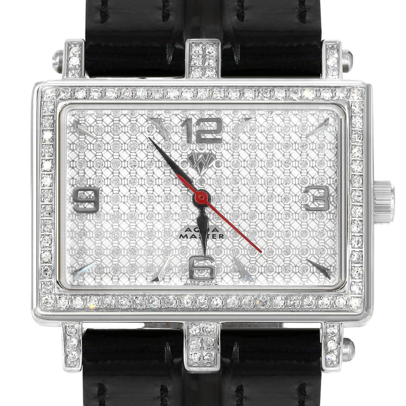 Mens White Gold Tone Diamond Watch | Appx. 1 Carats