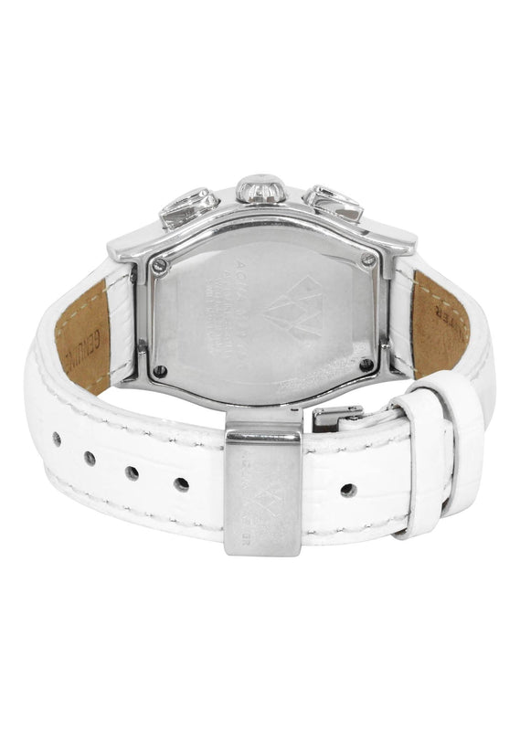 Mens White Gold Tone Diamond Watch | Appx. 1.25 Carats