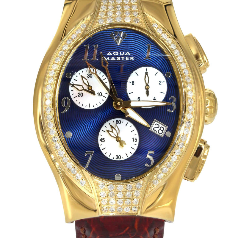 Mens Yellow Gold Tone Diamond Watch | Appx. 1.25 Carats