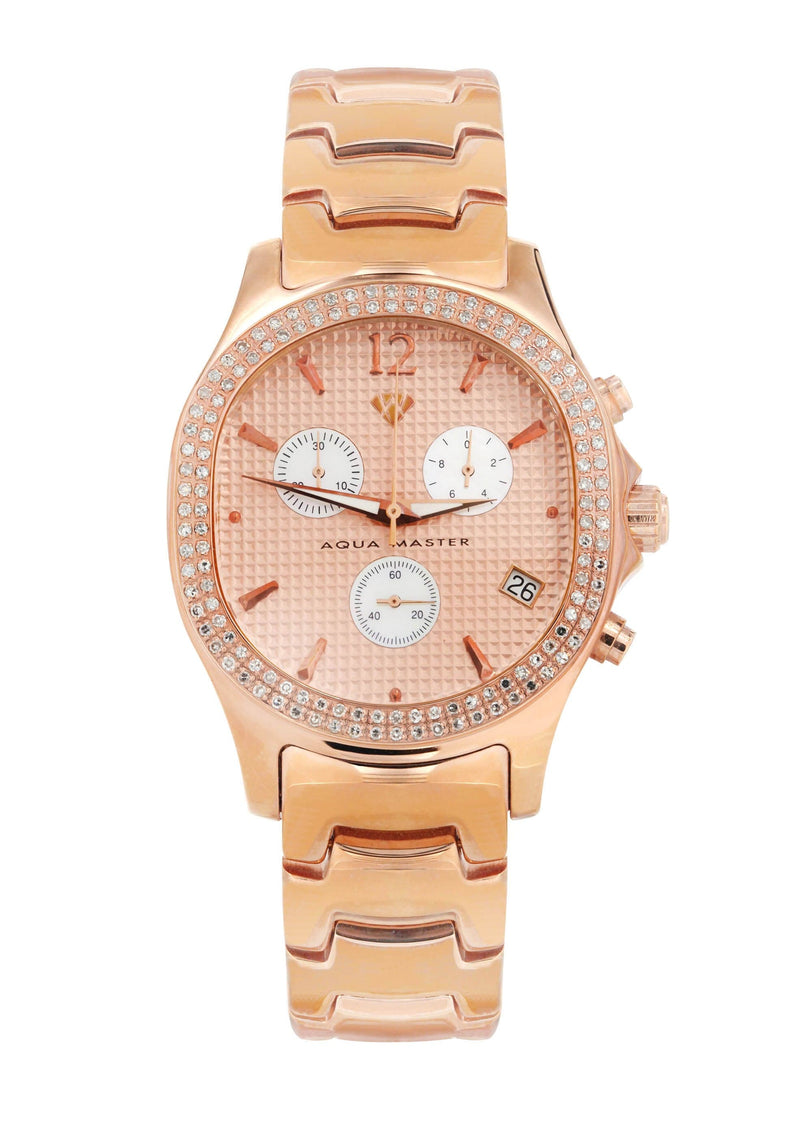 Mens Yellow Rose Tone Diamond Watch | Appx. 1.5 Carats