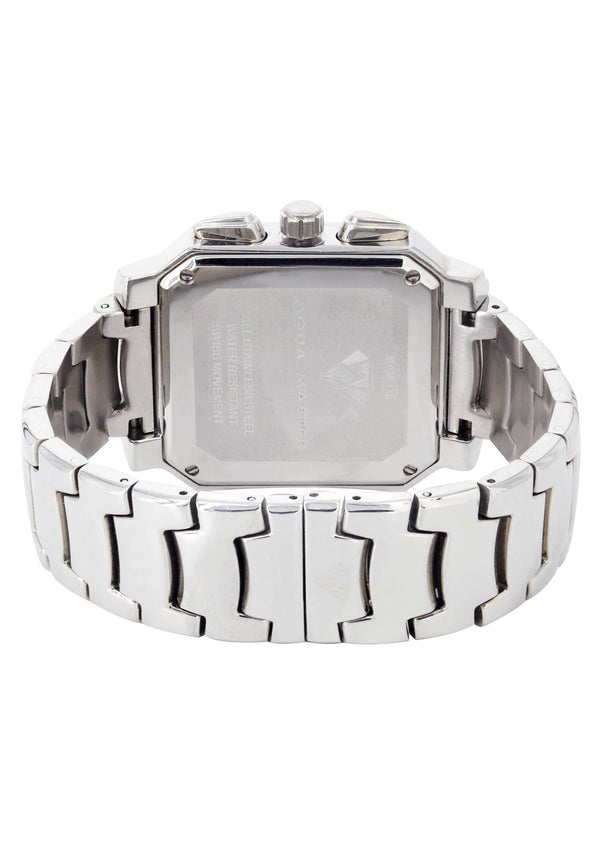 Mens White Gold Tone Diamond Watch | Appx. 2 Carats