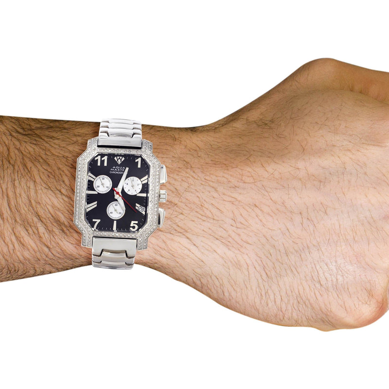 Mens White Gold Tone Diamond Watch | Appx. 2 Carats