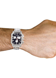 Mens White Gold Tone Diamond Watch | Appx. 2 Carats