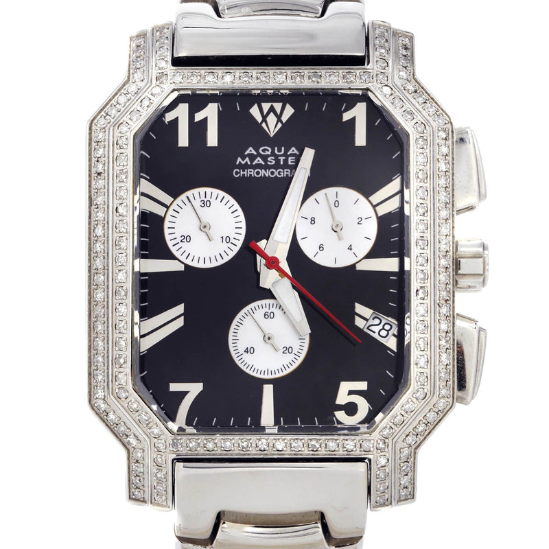 Mens White Gold Tone Diamond Watch | Appx. 2 Carats