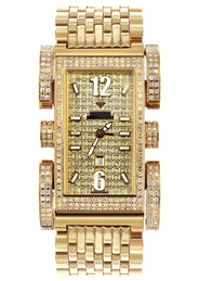 Mens Yellow Gold Tone Diamond Watch | Appx. 2.75 Carats