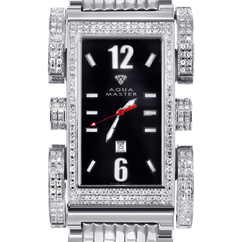 Mens White Gold Tone Diamond Watch | Appx. 2.75 Carats