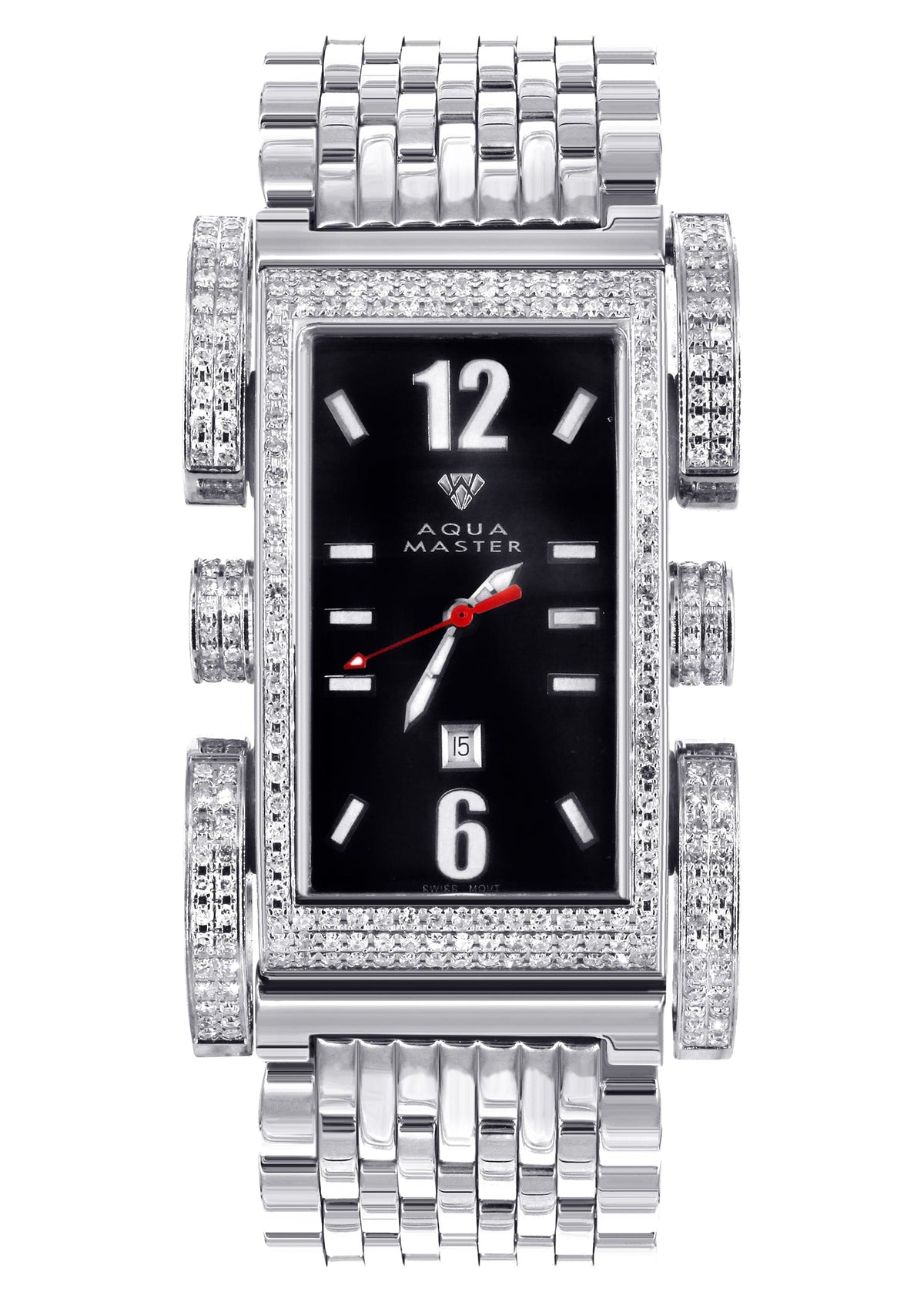 Mens White Gold Tone Diamond Watch | Appx. 2.75 Carats