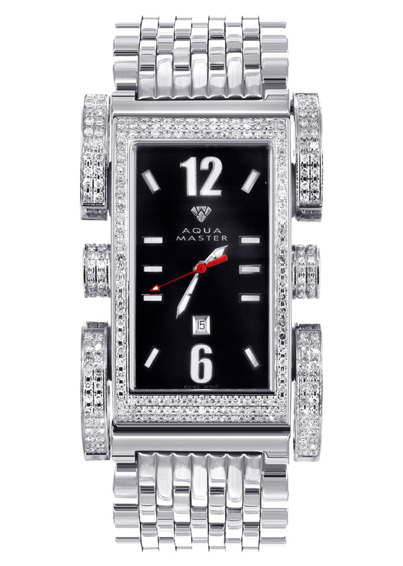 Mens White Gold Tone Diamond Watch | Appx. 2.75 Carats